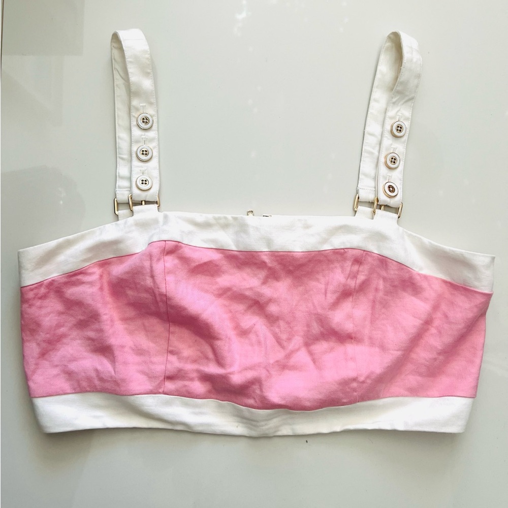 Anthropologie Pink and White Tank Top